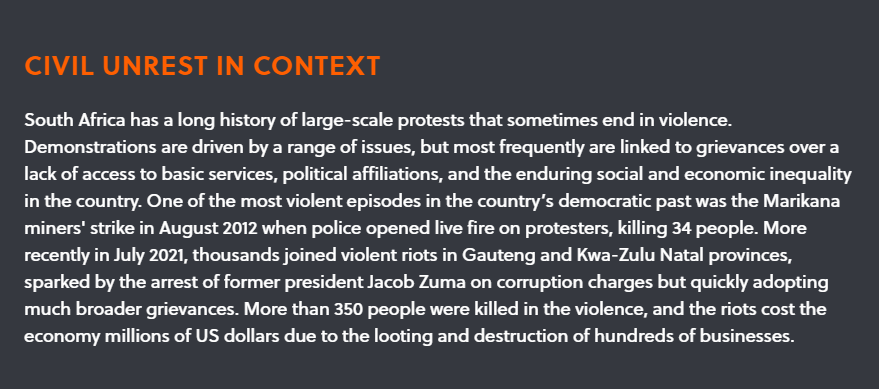 Civ unrest context