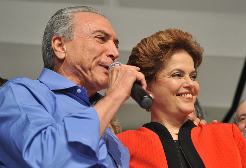 Dilma Rousseff and Vice President Michel Temer during the 2010 electoral race. Photograph: Agência Brasil