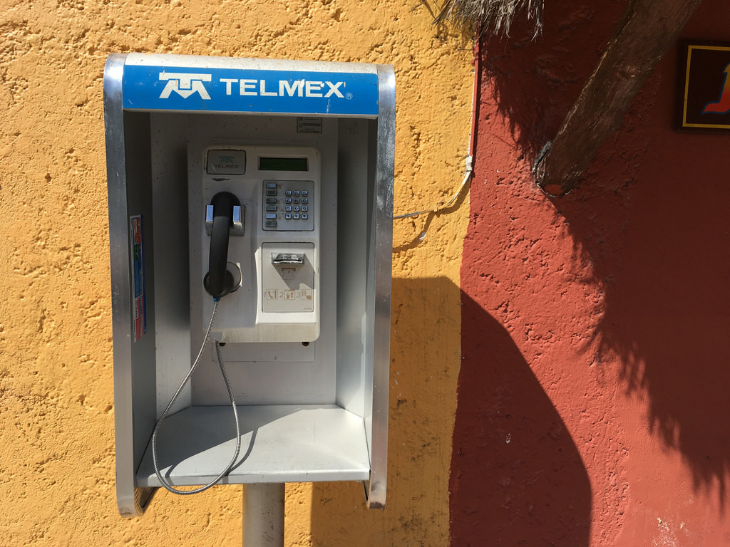 A public telephone in Cozumel. Photograph: Fiona Graham.