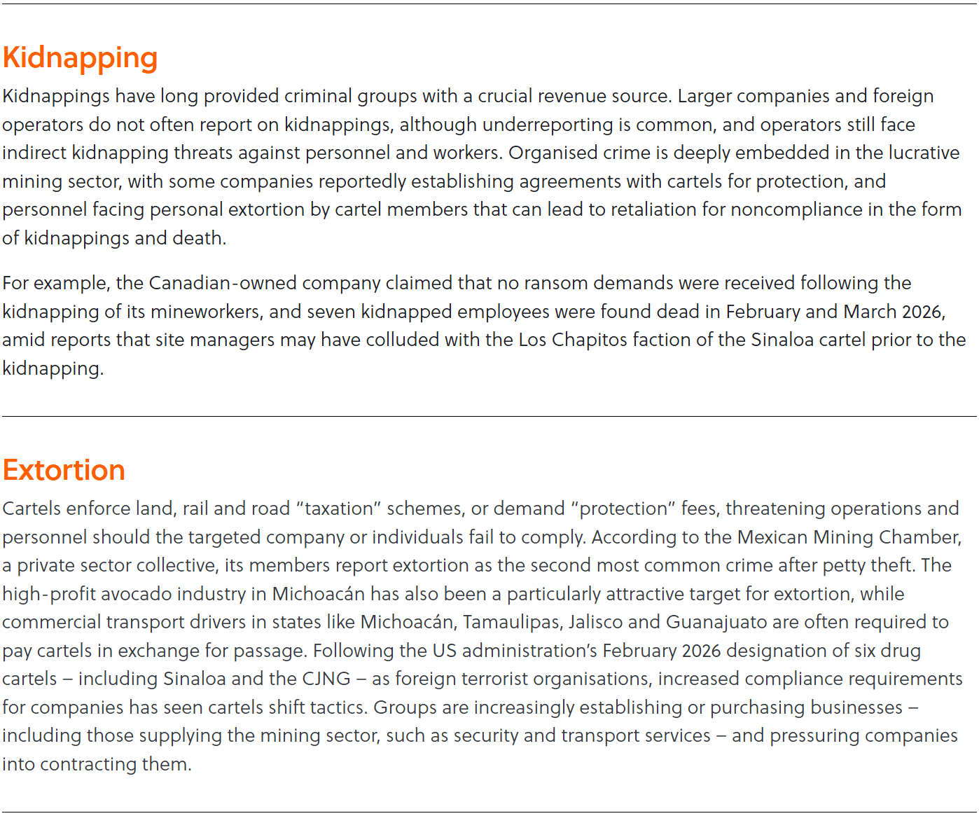 Kidnapping and extortion